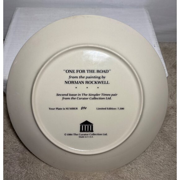 Norman Rockwell Limited Edition Plate One For The Road 1984 Curator Collection - Picture 3 of 4